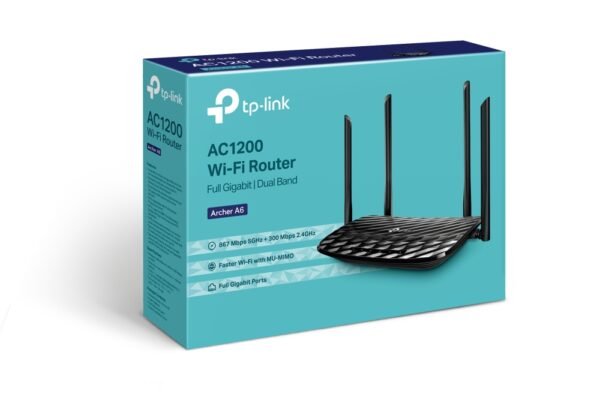 ARCHER A6 ROUTER AC1200 DUALBAND GIGABIT/MU-MIMO