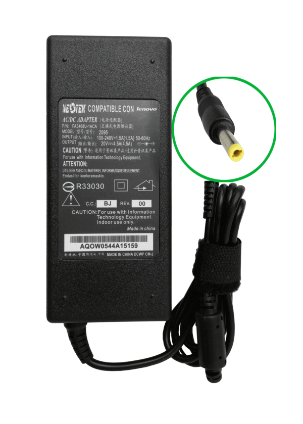 CARGADOR LENOVO 20V 4.5A HOMOLOGADO