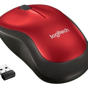 MOUSE INALAMBRICO USB LOGITECH M185 ROJO
