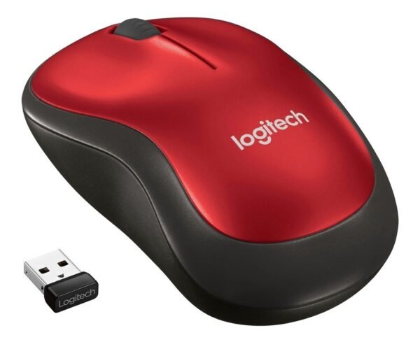 MOUSE INALAMBRICO USB LOGITECH M185 ROJO