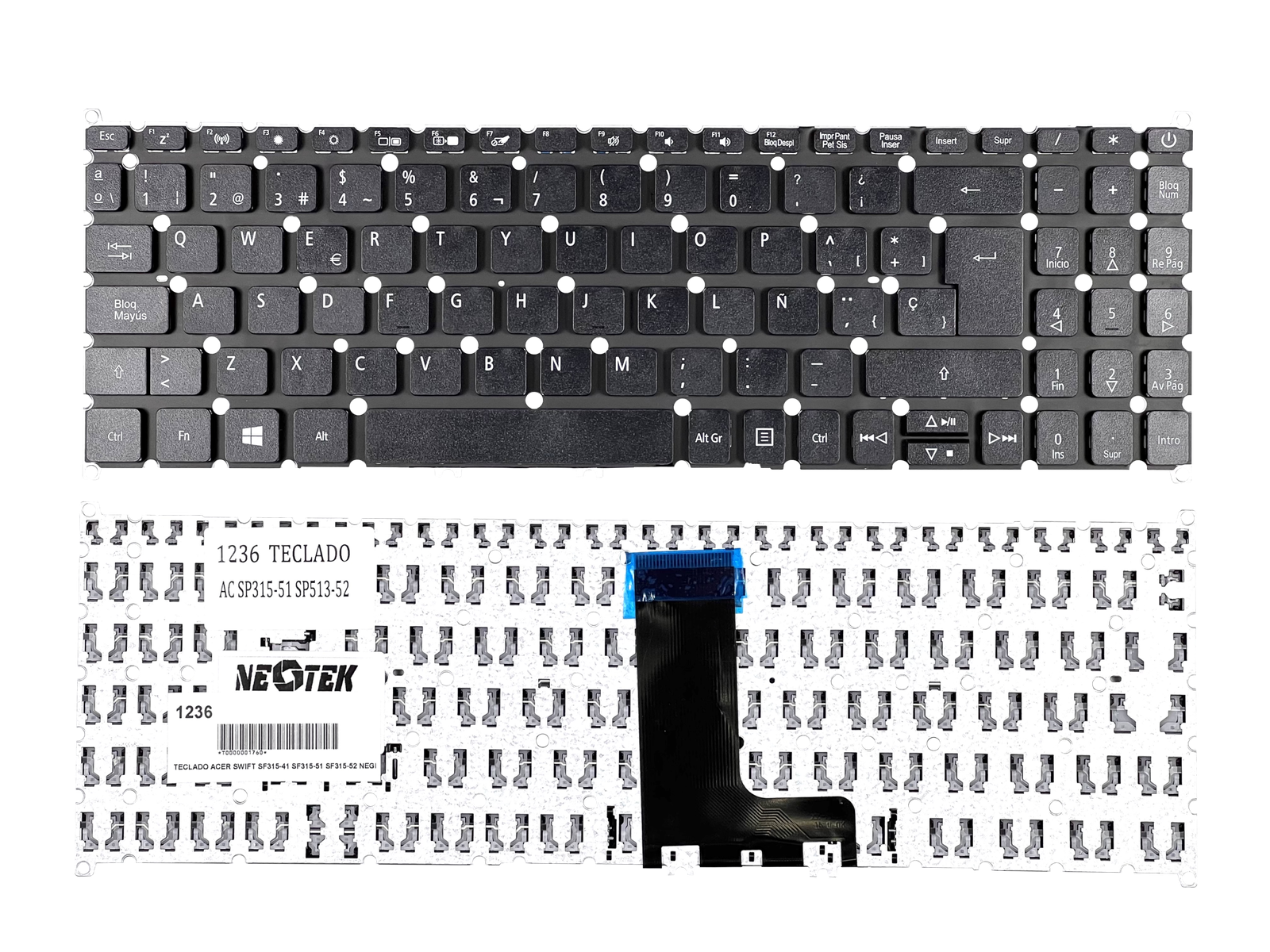 TECLADO ACER ASPIRE SF315-41 SF315-51G SF315-52G SF315-41 SF315-54G A515-54 A515-52G - Image 2