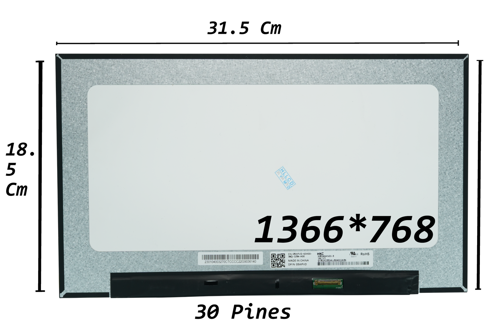 PANTALLA 14.0 SLIM 30 PINES PCBA DOBLADA NANOEDGE (1366x768) MB140AN01-3