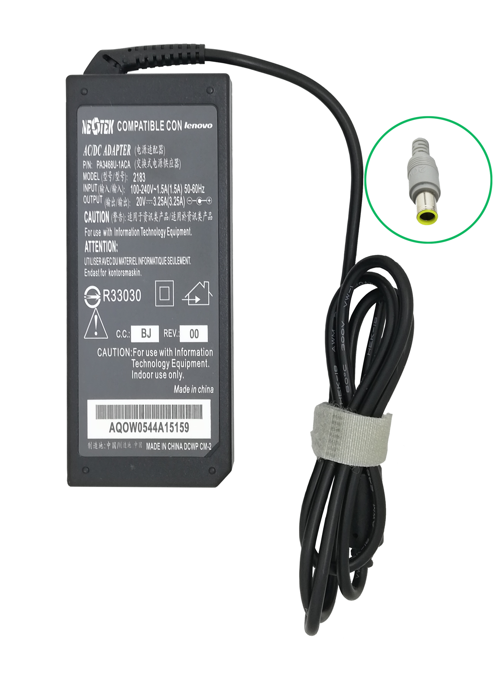 CARGADOR LENOVO AGUJA 20V/3.25A 8.0*5.5MM - Image 3